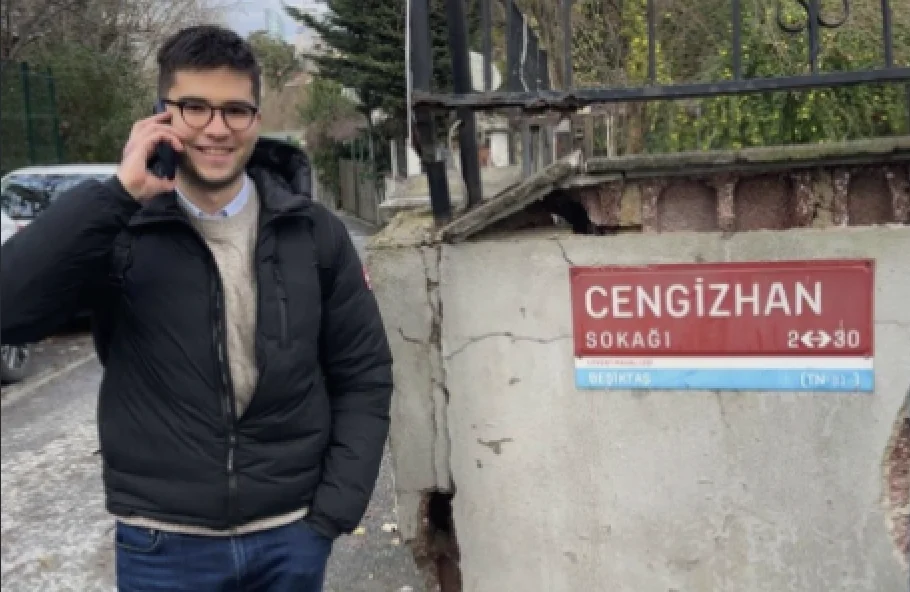 Cengizhan at the Cengizhan street sign