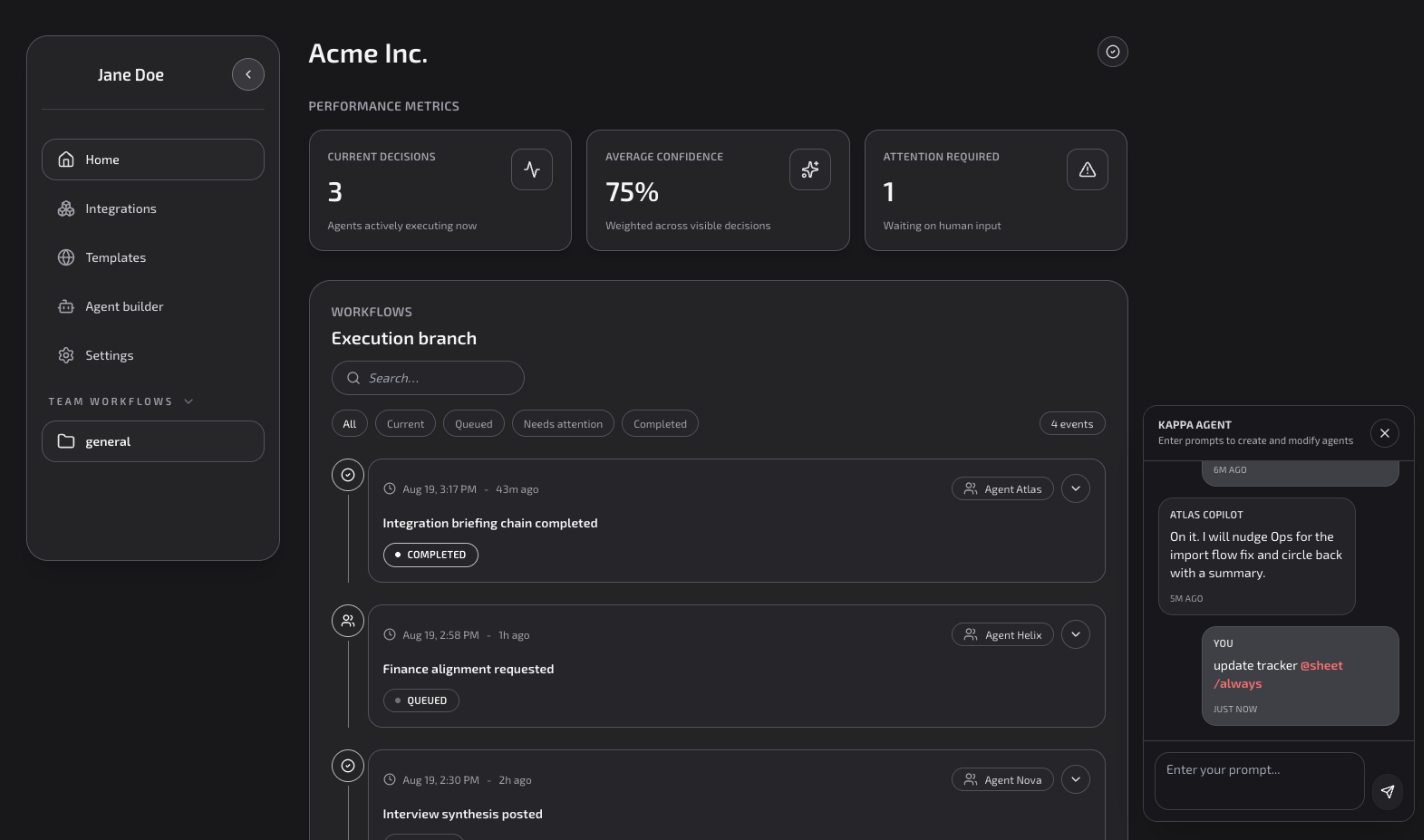 Collate dashboard preview